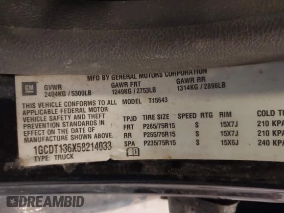 ✅ 2005 Chevrolet Colorado 1SE LS Z71 • VIN: 1GCDT136X58214033 • Лот: 43535131. Опубликован ранее на IAAI с пробегом 184 282 миль. Бесплатный доступ к архиву аукционных продаж из США и подробный отчёт об истории автомобиля на DreamBid. Изображение 9.