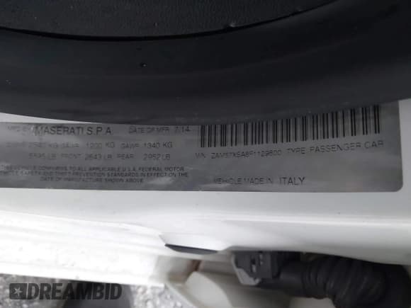 ✅ 2015 Maserati Ghibli • VIN: ZAM57XSA8F1129800 • Lot: 42583422. Listed on IAAI with 132,127 mi. Free auction sales archive from the USA and detailed vehicle history report at DreamBid. Image 9.