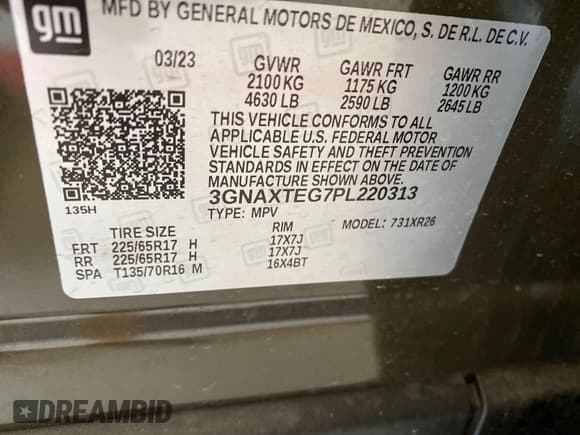 ✅ 2023 Chevrolet Equinox LT • VIN: 3GNAXTEG7PL220313 • Lot: 42788987. Wystawiony na IAAI z przebiegiem 16 367 mil. Bezpłatny archiwum sprzedaży aukcyjnych z USA i szczegółowy raport historii pojazdu na DreamBid. Zdjęcie 1.