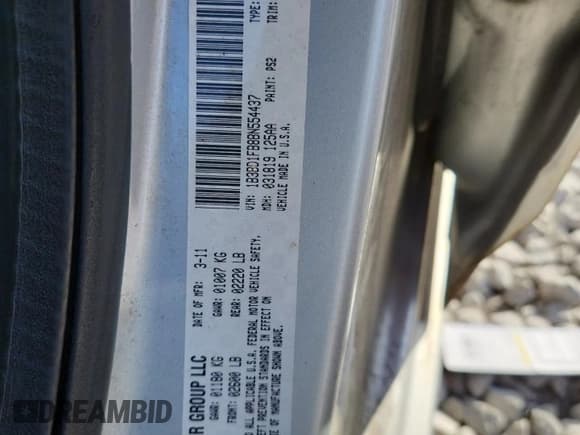 ✅ 2011 Dodge Avenger Mainstreet • VIN: 1B3BD1FB8BN554437 • Лот: 91164755. Опубликован ранее на Copart с пробегом 287 138 миль. Бесплатный доступ к архиву аукционных продаж из США и подробный отчёт об истории автомобиля на DreamBid. Изображение 12.