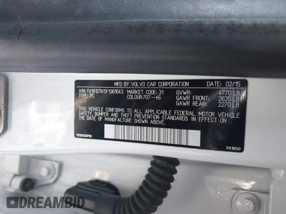 ✅ 2015 Volvo S60 T5 Premier • VIN: YV1612TK5F1361043 • Lot: 43842611. Listed on IAAI with 132,348 mi. Free auction sales archive from the USA and detailed vehicle history report at DreamBid. Image 9.