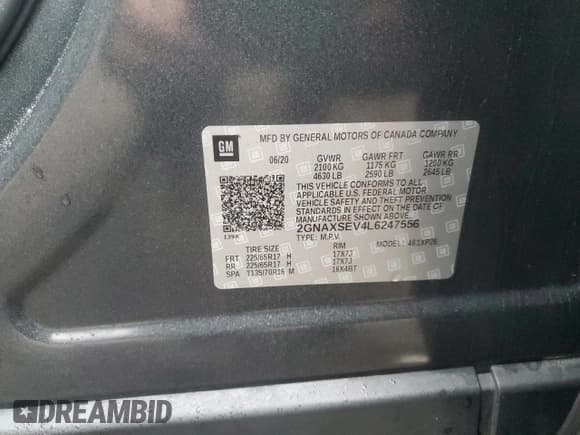 ✅ 2020 Chevrolet Equinox LS • VIN: 2GNAXSEV4L6247556 • Лот: 90884835. Опубликован ранее на Copart с пробегом 110 543 миль. Бесплатный доступ к архиву аукционных продаж из США и подробный отчёт об истории автомобиля на DreamBid. Изображение 12.