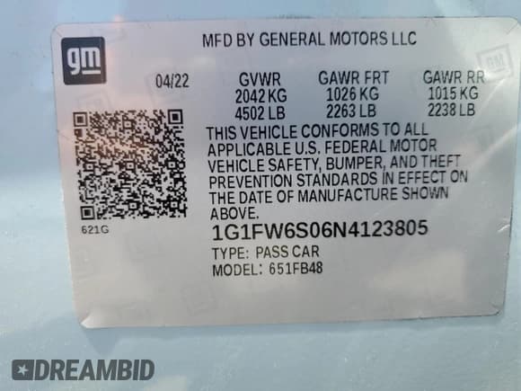 ✅ 2022 Chevrolet Bolt EV 1LT • VIN: 1G1FW6S06N4123805 • Lot: 65278264. Wystawiony na Copart z przebiegiem 43 844 mil. Bezpłatny archiwum sprzedaży aukcyjnych z USA i szczegółowy raport historii pojazdu na DreamBid. Zdjęcie 12.