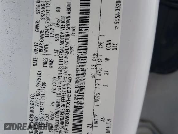 ✅ 2017 Ford F-350 XL • VIN: 1FT8W3BTXHEE77401 • Lot: 89656595. Wystawiony na Copart z przebiegiem 149 294 mil. Bezpłatny archiwum sprzedaży aukcyjnych z USA i szczegółowy raport historii pojazdu na DreamBid. Zdjęcie 12.