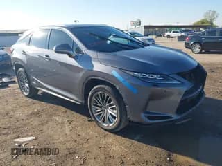 ✅ 2022 Lexus RX 450h • VIN: 2T2JGMDA3NC085550 • Lot: 43839819. Wystawiony na IAAI z przebiegiem 27 640 mil. Bezpłatny archiwum sprzedaży aukcyjnych z USA i szczegółowy raport historii pojazdu na DreamBid. Zdjęcie 1.