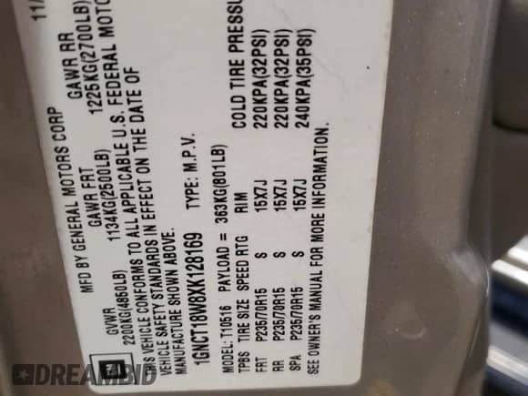 1999 Chevrolet Blazer LS z VIN 1GNCT18W8XK128169, wystawiony jako Copart lot #44260965 z przebiegiem 104 790 mil mil oraz Szkoda całkowita • Salvage title. Historia ofert i sprzedaży dostępna na DreamBid. Obrazek 13.