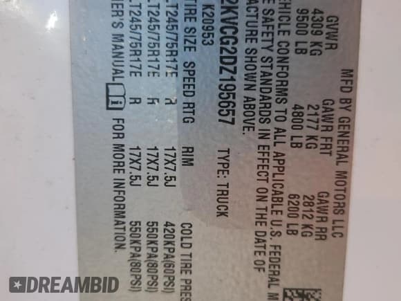 ✅ 2013 Chevrolet Silverado 2500HD Work Truck • VIN: 1GC2KVCG2DZ195657 • Лот: 92508265. Опубликован ранее на Copart с пробегом 161 338 миль. Бесплатный доступ к архиву аукционных продаж из США и подробный отчёт об истории автомобиля на DreamBid. Изображение 12.