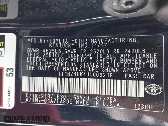 ✅ 2018 Toyota Camry XSE • VIN: 4T1BZ1HK4JU009218 • Лот: 43245038. Опубликован ранее на IAAI с пробегом 65 361 миль. Бесплатный доступ к архиву аукционных продаж из США и подробный отчёт об истории автомобиля на DreamBid. Изображение 9.