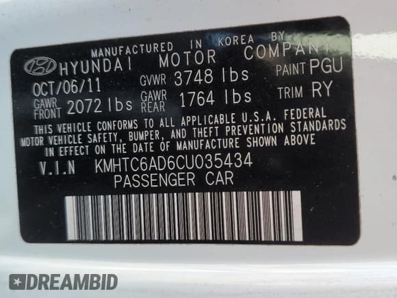 ✅ 2012 Hyundai Veloster w/Gray Int • VIN: KMHTC6AD6CU035434 • Lot: 44440665. Wystawiony na Copart z przebiegiem Nie podano. Bezpłatny archiwum sprzedaży aukcyjnych z USA i szczegółowy raport historii pojazdu na DreamBid. Zdjęcie 14.