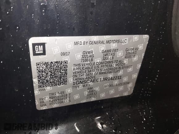 ✅ 2018 Chevrolet Tahoe LS • VIN: 1GNSCAEC1JR142211 • Лот: 42829547. Опубликован ранее на IAAI с пробегом 116 846 миль. Бесплатный доступ к архиву аукционных продаж из США и подробный отчёт об истории автомобиля на DreamBid. Изображение 9.