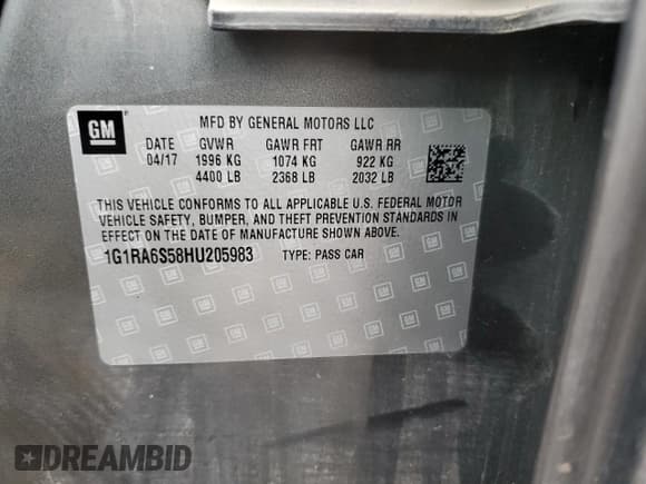 ✅ 2017 Chevrolet Volt LT • VIN: 1G1RA6S58HU205983 • Lot: 85702974. Wystawiony na Copart z przebiegiem 105 890 mil. Bezpłatny archiwum sprzedaży aukcyjnych z USA i szczegółowy raport historii pojazdu na DreamBid. Zdjęcie 12.