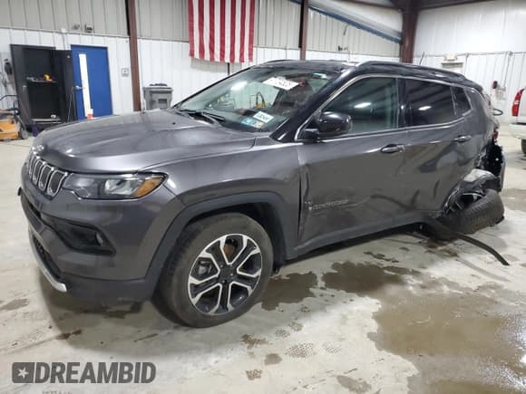 ✅ 2022 Jeep Compass Limited • VIN: 3C4NJDCB7NT231298 • Lot: 91704525. Wystawiony na Copart z przebiegiem 45 912 mil. Bezpłatny archiwum sprzedaży aukcyjnych z USA i szczegółowy raport historii pojazdu na DreamBid. Zdjęcie 1.
