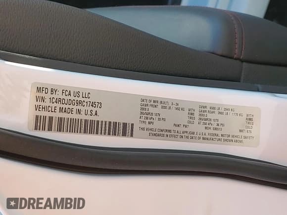 ✅ 2024 Dodge Durango GT Plus • VIN: 1C4RDJDG9RC174573 • Lot: 87114545. Wystawiony na Copart z przebiegiem 23 139 mil. Bezpłatny archiwum sprzedaży aukcyjnych z USA i szczegółowy raport historii pojazdu na DreamBid. Zdjęcie 13.