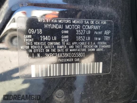 ✅ 2019 Hyundai Accent SE • VIN: 3KPC24A38KE055801 • Лот: 88067885. Опубликован ранее на Copart с пробегом 62 421 миль. Бесплатный доступ к архиву аукционных продаж из США и подробный отчёт об истории автомобиля на DreamBid. Изображение 12.