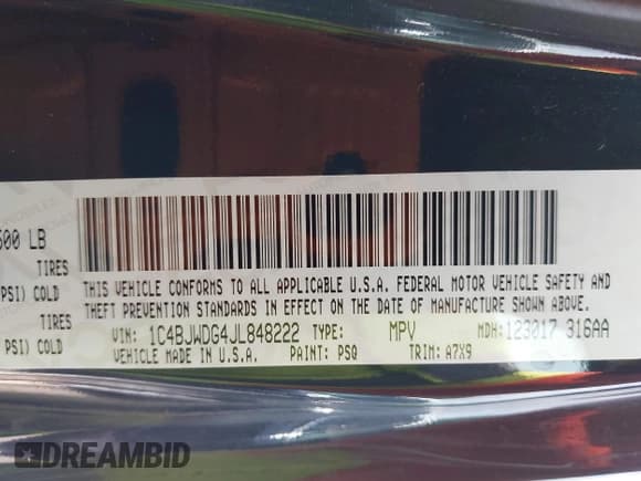 ✅ 2018 Jeep Wrangler Unlimited Sport S • VIN: 1C4BJWDG4JL848222 • Лот: 42817209. Опубликован ранее на IAAI с пробегом 64 297 миль. Бесплатный доступ к архиву аукционных продаж из США и подробный отчёт об истории автомобиля на DreamBid. Изображение 9.