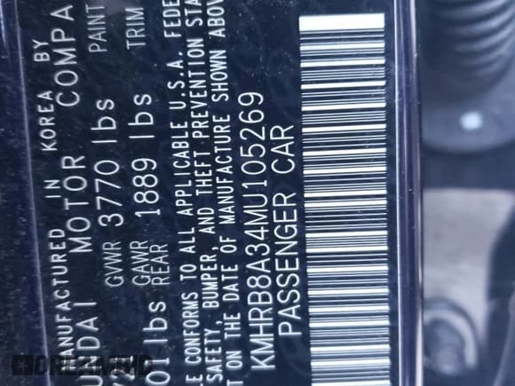 ✅ 2021 Hyundai Venue SE • VIN: KMHRB8A34MU105269 • Лот: 41879695. Опубликован ранее на Copart с пробегом 81 666 миль. Бесплатный доступ к архиву аукционных продаж из США и подробный отчёт об истории автомобиля на DreamBid. Изображение 12.