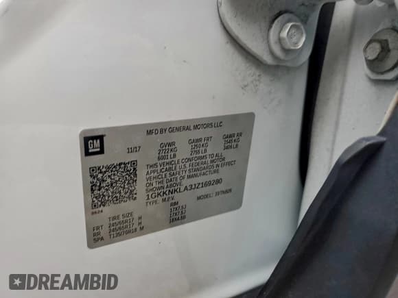 ✅ 2018 GMC Acadia SLE • VIN: 1GKKNKLA3JZ169280 • Лот: 95880135. Опубликован ранее на Copart с пробегом 175 687 миль. Бесплатный доступ к архиву аукционных продаж из США и подробный отчёт об истории автомобиля на DreamBid. Изображение 13.