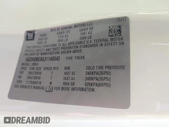 ✅ 2018 Chevrolet Colorado 2WD Work Truck • VIN: 1GCHSBEA6J1140043 • Lot: 42952974. Wystawiony na IAAI z przebiegiem 131 712 mil. Bezpłatny archiwum sprzedaży aukcyjnych z USA i szczegółowy raport historii pojazdu na DreamBid. Zdjęcie 9.