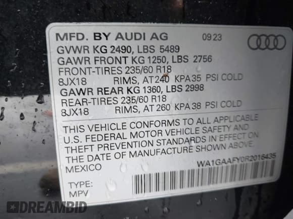 ✅ 2024 Audi Q5 S line Premium • VIN: WA1GAAFY0R2016435 • Лот: 43572787. Опубликован ранее на IAAI с пробегом 11 718 миль. Бесплатный доступ к архиву аукционных продаж из США и подробный отчёт об истории автомобиля на DreamBid. Изображение 9.