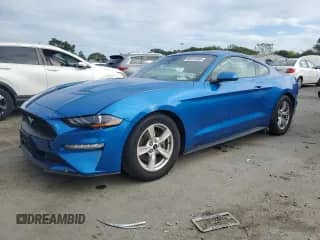 2021 Ford Mustang EcoBoost with VIN 1FA6P8TH2M5147666, listed as a Copart auction lot 80259395 with 65,227 mi miles and Salvage title. Bid and sale history available at DreamBid. Image 1.
