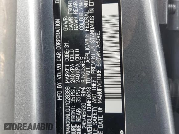 ✅ 2018 Volvo V90 • VIN: YV4A22NL0J1028399 • Lot: 67991705. Wystawiony na Copart z przebiegiem Nie podano. Bezpłatny archiwum sprzedaży aukcyjnych z USA i szczegółowy raport historii pojazdu na DreamBid. Zdjęcie 12.