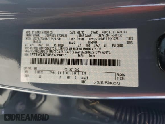 ✅ 2023 Ford F-250 XL • VIN: 1FT8W2BT0PEC19817 • Лот: 76161114. Опубликован ранее на Copart с пробегом Не указан. Бесплатный доступ к архиву аукционных продаж из США и подробный отчёт об истории автомобиля на DreamBid. Изображение 13.