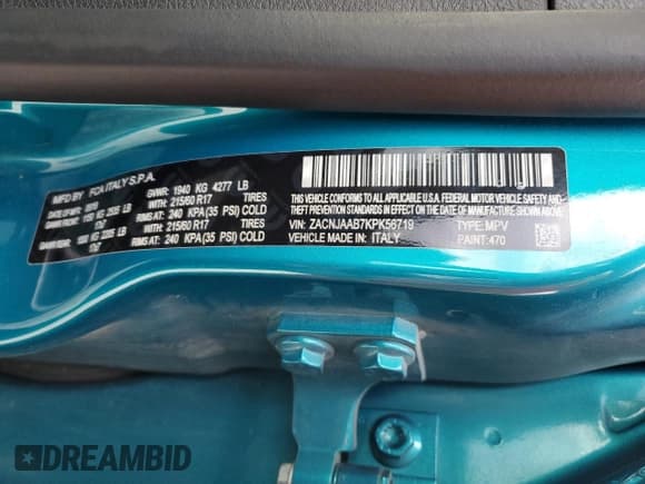 ✅ 2019 Jeep Renegade Sport • VIN: ZACNJAAB7KPK56719 • Лот: 82361765. Опубликован ранее на Copart с пробегом 105 817 миль. Бесплатный доступ к архиву аукционных продаж из США и подробный отчёт об истории автомобиля на DreamBid. Изображение 13.