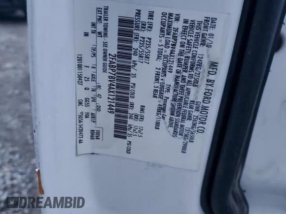 ✅ 2010 Ford Police Interceptor • VIN: 2FABP7BV4AX121449 • Лот: 93484565. Опубликован ранее на Copart с пробегом 154 166 миль. Бесплатный доступ к архиву аукционных продаж из США и подробный отчёт об истории автомобиля на DreamBid. Изображение 12.