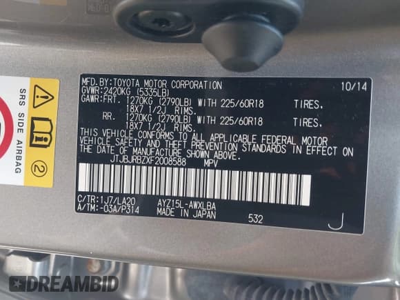 ✅ 2015 Lexus NX 300h • VIN: JTJBJRBZXF2008588 • Lot: 42918233. Wystawiony na IAAI z przebiegiem 142 027 mil. Bezpłatny archiwum sprzedaży aukcyjnych z USA i szczegółowy raport historii pojazdu na DreamBid. Zdjęcie 9.