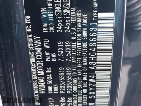 ✅ 2017 Hyundai Santa Fe Ultimate • VIN: 5XYZW4LA8HG486631 • Лот: 37935344. Опубликован ранее на Copart с пробегом 100 898 миль. Бесплатный доступ к архиву аукционных продаж из США и подробный отчёт об истории автомобиля на DreamBid. Изображение 12.