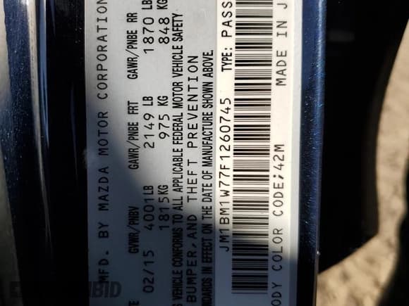 ✅ 2015 Mazda 3 i Grand Touring • VIN: JM1BM1W77F1260745 • Lot: 85544524. Wystawiony na Copart z przebiegiem 116 303 mil. Bezpłatny archiwum sprzedaży aukcyjnych z USA i szczegółowy raport historii pojazdu na DreamBid. Zdjęcie 14.