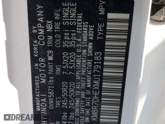 2021 Hyundai Palisade Calligraphy с VIN KM8R7DHEXMU179183, выставлен на аукционе Copart как лот 69074134 с пробегом 57 162 миль миль и Списание • Salvage title. История ставок и продаж доступна на DreamBid. Изображение 12.