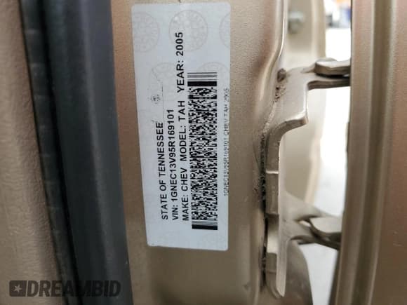 ✅ 2005 Chevrolet Tahoe LS • VIN: 1GNEC13V95R169101 • Лот: 59922245. Опубликован ранее на Copart с пробегом 226 661 миль. Бесплатный доступ к архиву аукционных продаж из США и подробный отчёт об истории автомобиля на DreamBid. Изображение 13.