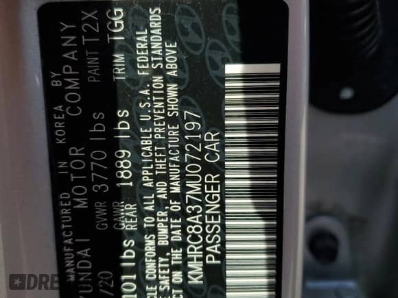 2021 Hyundai Venue SEL с VIN KMHRC8A37MU072197, выставлен на аукционе Copart как лот 71869234 с пробегом 20 943 миль миль и На запчасти • Non repairable. История ставок и продаж доступна на DreamBid. Изображение 13.