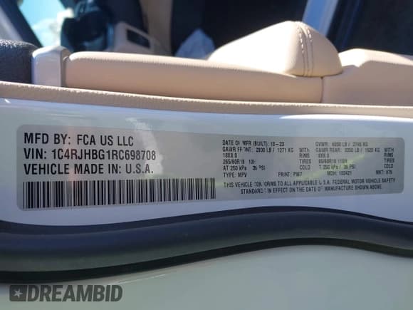 ✅ 2024 Jeep Grand Cherokee Limited • VIN: 1C4RJHBG1RC698708 • Lot: 43489919. Listed on IAAI with 45,623 mi. Free auction sales archive from the USA and detailed vehicle history report at DreamBid. Image 9.