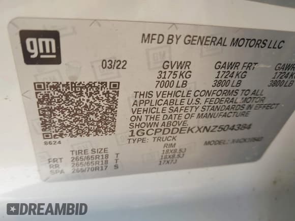 ✅ 2022 Chevrolet Silverado 1500 LT • VIN: 1GCPDDEKXNZ504384 • Lot: 43566326. Wystawiony na IAAI z przebiegiem Nie podano. Bezpłatny archiwum sprzedaży aukcyjnych z USA i szczegółowy raport historii pojazdu na DreamBid. Zdjęcie 9.