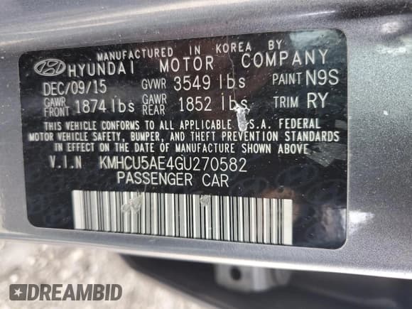 ✅ 2016 Hyundai Accent Sport • VIN: KMHCU5AE4GU270582 • Лот: 50490814. Опубликован ранее на Copart с пробегом 117 269 миль. Бесплатный доступ к архиву аукционных продаж из США и подробный отчёт об истории автомобиля на DreamBid. Изображение 13.