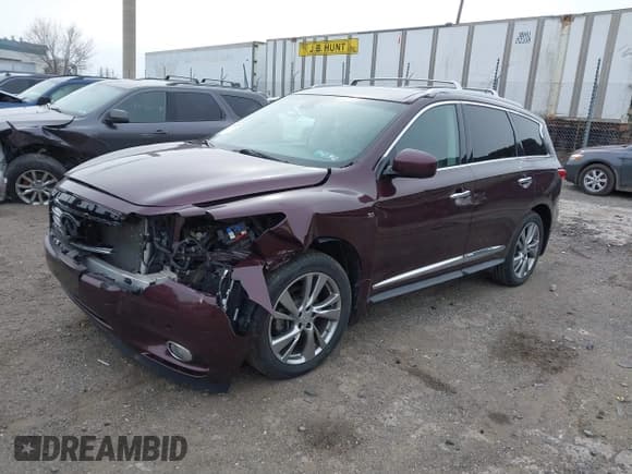 ✅ 2015 Infiniti QX60 • VIN: 5N1AL0MMXFC503644 • Lot: 41614230. Listed on IAAI with 102,368 mi. Free auction sales archive from the USA and detailed vehicle history report at DreamBid. Image 2.