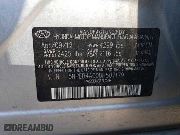 ✅ 2013 Hyundai Sonata GLS • VIN: 5NPEB4AC0DH507179 • Lot: 58903314. Wystawiony na Copart z przebiegiem 129 542 mil. Bezpłatny archiwum sprzedaży aukcyjnych z USA i szczegółowy raport historii pojazdu na DreamBid. Zdjęcie 14.