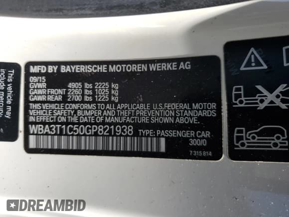 ✅ 2016 BMW 4 Series 428i xDrive • VIN: WBA3T1C50GP821938 • Lot: 71829855. Listed on Copart with 39,743 mi. Free auction sales archive from the USA and detailed vehicle history report at DreamBid. Image 12.