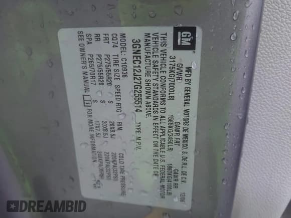 ✅ 2007 Chevrolet Avalanche LTZ • VIN: 3GNEC12J27G255514 • Lot: 43827120. Listed on IAAI with 401,352 mi. Free auction sales archive from the USA and detailed vehicle history report at DreamBid. Image 9.