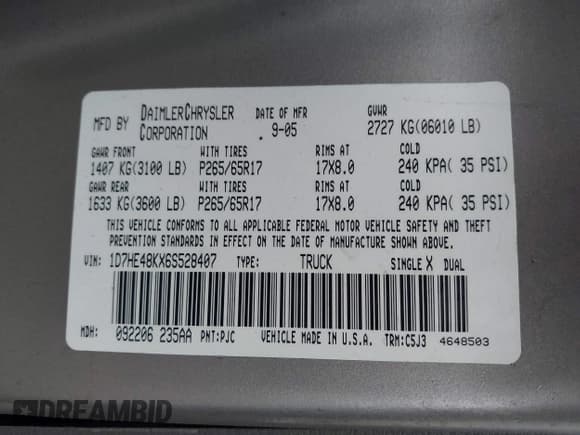 ✅ 2006 Dodge Dakota SLT • VIN: 1D7HE48KX6S528407 • Лот: 43910959. Опубликован ранее на IAAI с пробегом 216 510 миль. Бесплатный доступ к архиву аукционных продаж из США и подробный отчёт об истории автомобиля на DreamBid. Изображение 9.