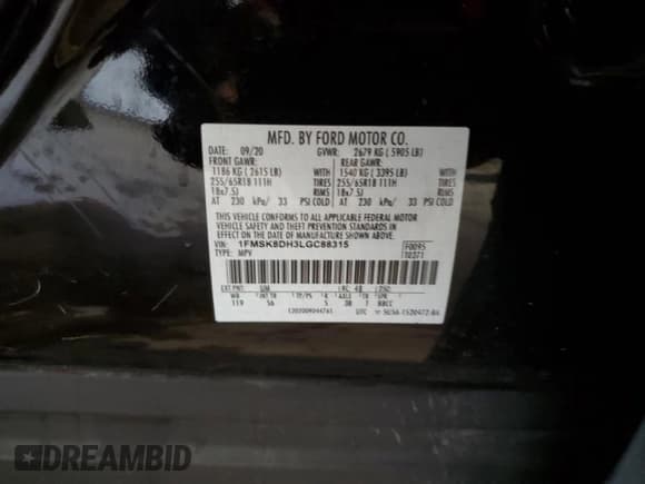 ✅ 2020 Ford Explorer XLT • VIN: 1FMSK8DH3LGC88315 • Lot: 80480024. Wystawiony na Copart z przebiegiem 63 125 mil. Bezpłatny archiwum sprzedaży aukcyjnych z USA i szczegółowy raport historii pojazdu na DreamBid. Zdjęcie 13.