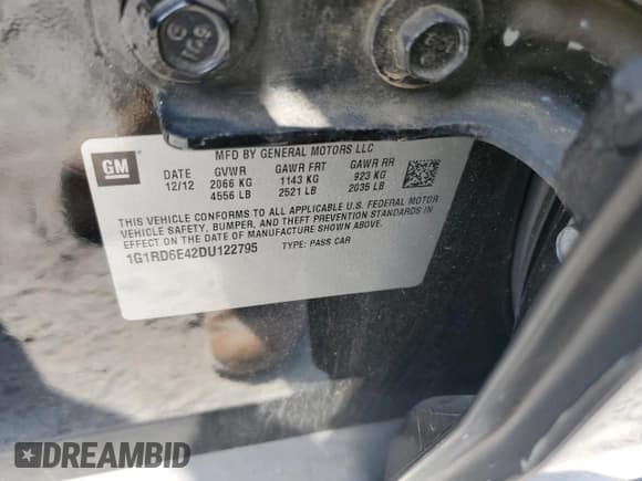 ✅ 2013 Chevrolet Volt • VIN: 1G1RD6E42DU122795 • Lot: 68708234. Wystawiony na Copart z przebiegiem 173 414 mil. Bezpłatny archiwum sprzedaży aukcyjnych z USA i szczegółowy raport historii pojazdu na DreamBid. Zdjęcie 14.