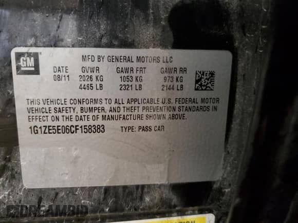 2012 Chevrolet Malibu LTZ 1LZ с VIN 1G1ZE5E06CF158383, выставлен на аукционе Copart как лот 85356925 с пробегом 207 160 миль миль и Чистый • Clean title. История ставок и продаж доступна на DreamBid. Изображение 12.