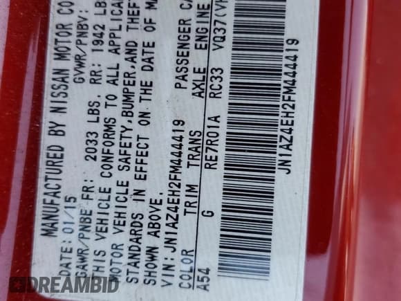 ✅ 2015 Nissan 370Z • VIN: JN1AZ4EH2FM444419 • Lot: 84937085. Listed on Copart with 86,000 mi. Free auction sales archive from the USA and detailed vehicle history report at DreamBid. Image 13.