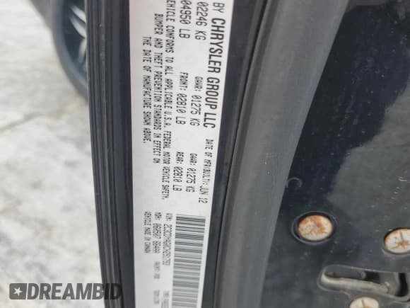 ✅ 2012 Dodge Challenger SXT • VIN: 2C3CDYAG0CH291793 • Lot: 74059234. Wystawiony na Copart z przebiegiem Nie podano. Bezpłatny archiwum sprzedaży aukcyjnych z USA i szczegółowy raport historii pojazdu na DreamBid. Zdjęcie 12.