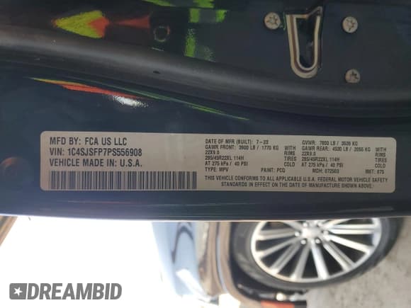 ✅ 2023 Jeep Grand Wagoneer Series II • VIN: 1C4SJSFP7PS556908 • Лот: 58543354. Опубликован ранее на Copart с пробегом 8 221 миль. Бесплатный доступ к архиву аукционных продаж из США и подробный отчёт об истории автомобиля на DreamBid. Изображение 13.