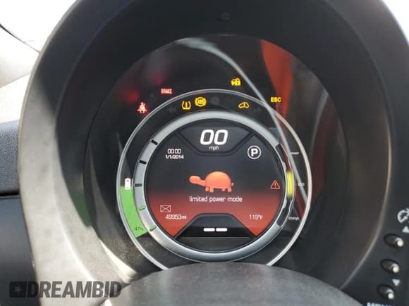 ✅ 2015 FIAT 500e • VIN: 3C3CFFGE7FT527307 • Lot: 64057184. Listed on Copart with 49,953 mi. Free auction sales archive from the USA and detailed vehicle history report at DreamBid. Image 9.