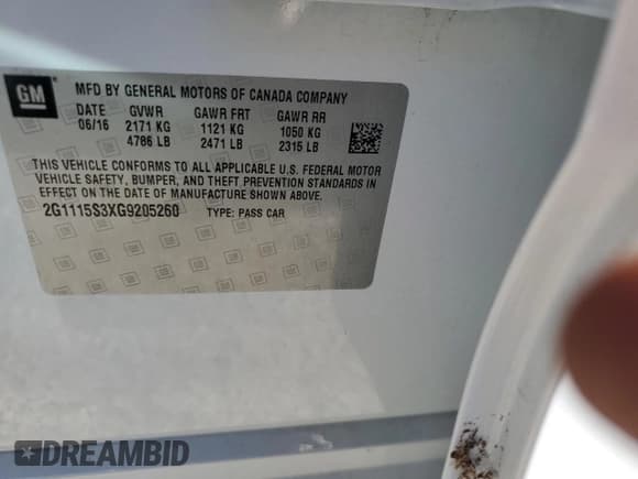 ✅ 2016 Chevrolet Impala LT • VIN: 2G1115S3XG9205260 • Лот: 71494504. Опубликован ранее на Copart с пробегом 137 039 миль. Бесплатный доступ к архиву аукционных продаж из США и подробный отчёт об истории автомобиля на DreamBid. Изображение 12.